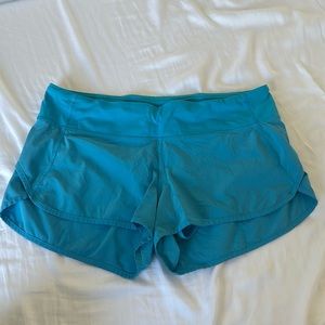 Blue Lululemon Speed Up Lined Short 2.5”